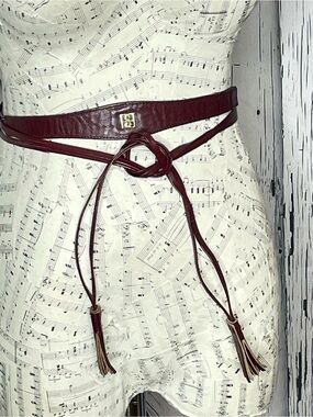 Vintage Borelli leather skinny wrap belt w/tassels